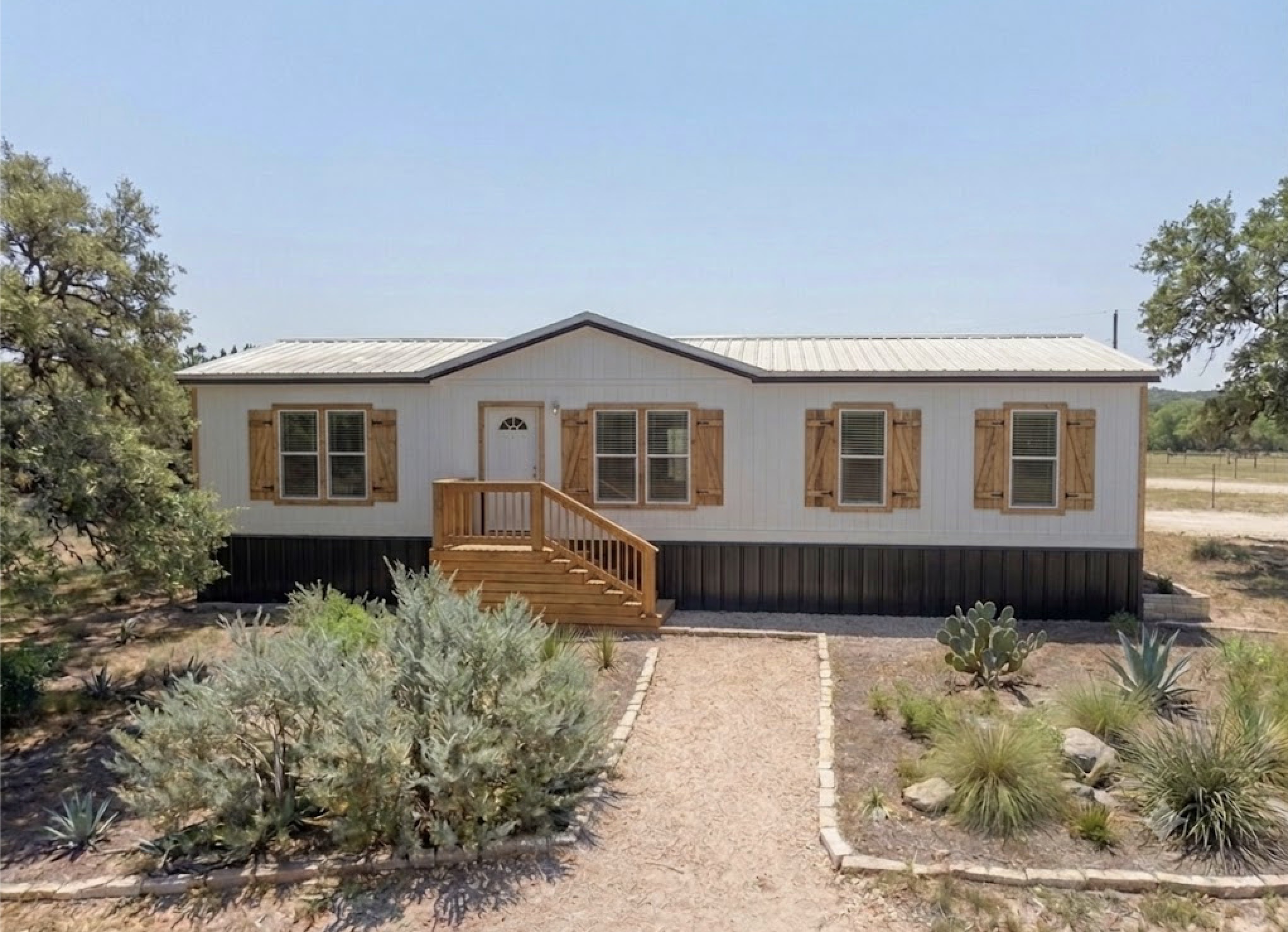 Double wide manufactured home exterior near Junction, TX